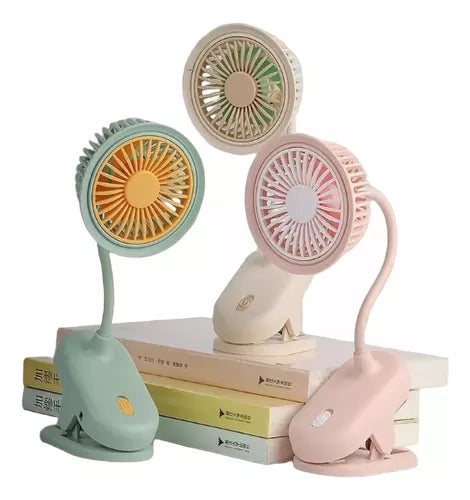 Mini Ventilador Con Gancho Flexible